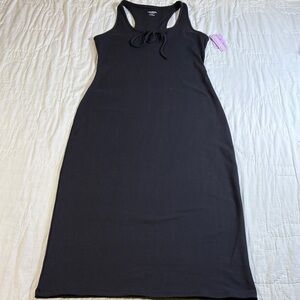 NWT ButterBliss Keyhole Racerback Midi Bodycon Dress Black - Medium